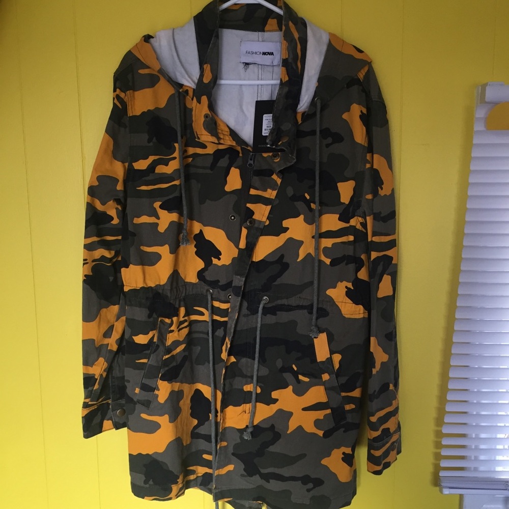 Fashion Nova Camo Trench Jacket - Picture 1 of 8
